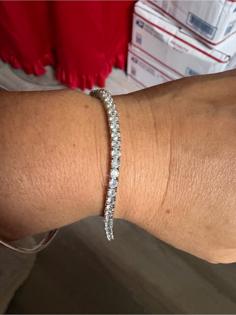 Classic Silver Tennis Bracelet with Clear Stones - Elegant Women's Jewelry